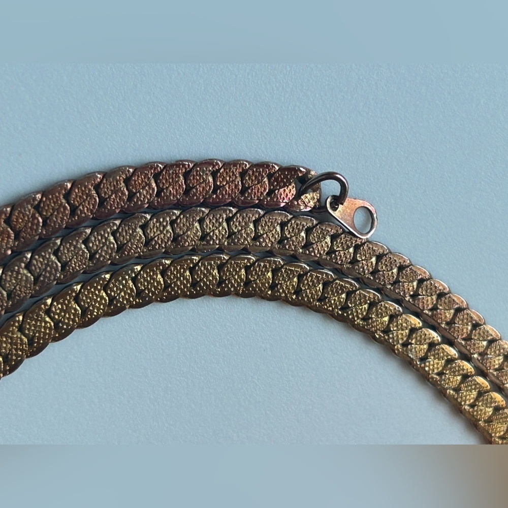 Gold Tone Vintage Chain Necklace Ross Long Gold Necklace - Picture 13 of 15